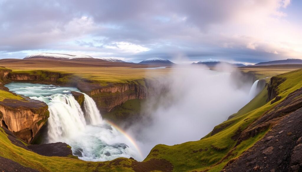 Gullfoss Wasserfall Landschaftspanorama