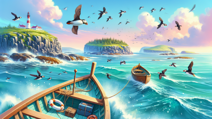 Ein Bootsausflug zur Papageitaucher-Insel