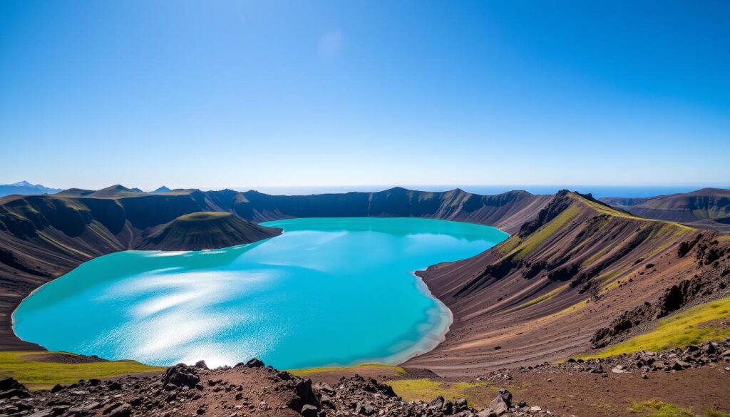 Kratersee Kerið türkisblaues Wasser