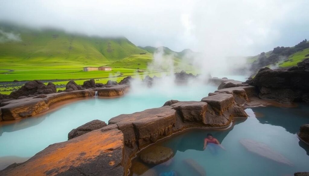 Thermalbad in Island Heißwasserquellen