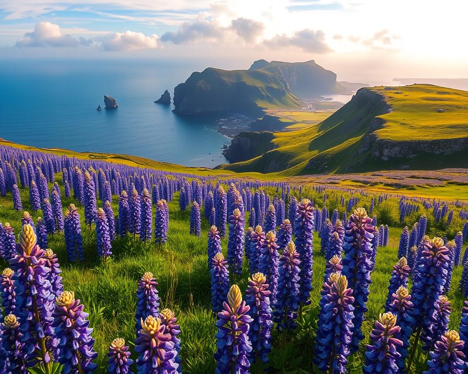 Lupinen Landschaft auf den Inseln Lupinen Landschaft auf den Inseln