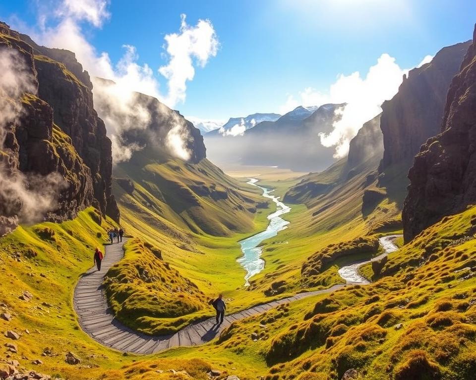Wanderweg Reykjadalur Landschaft